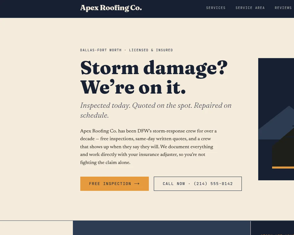 Roofers DEMO — website project screenshot